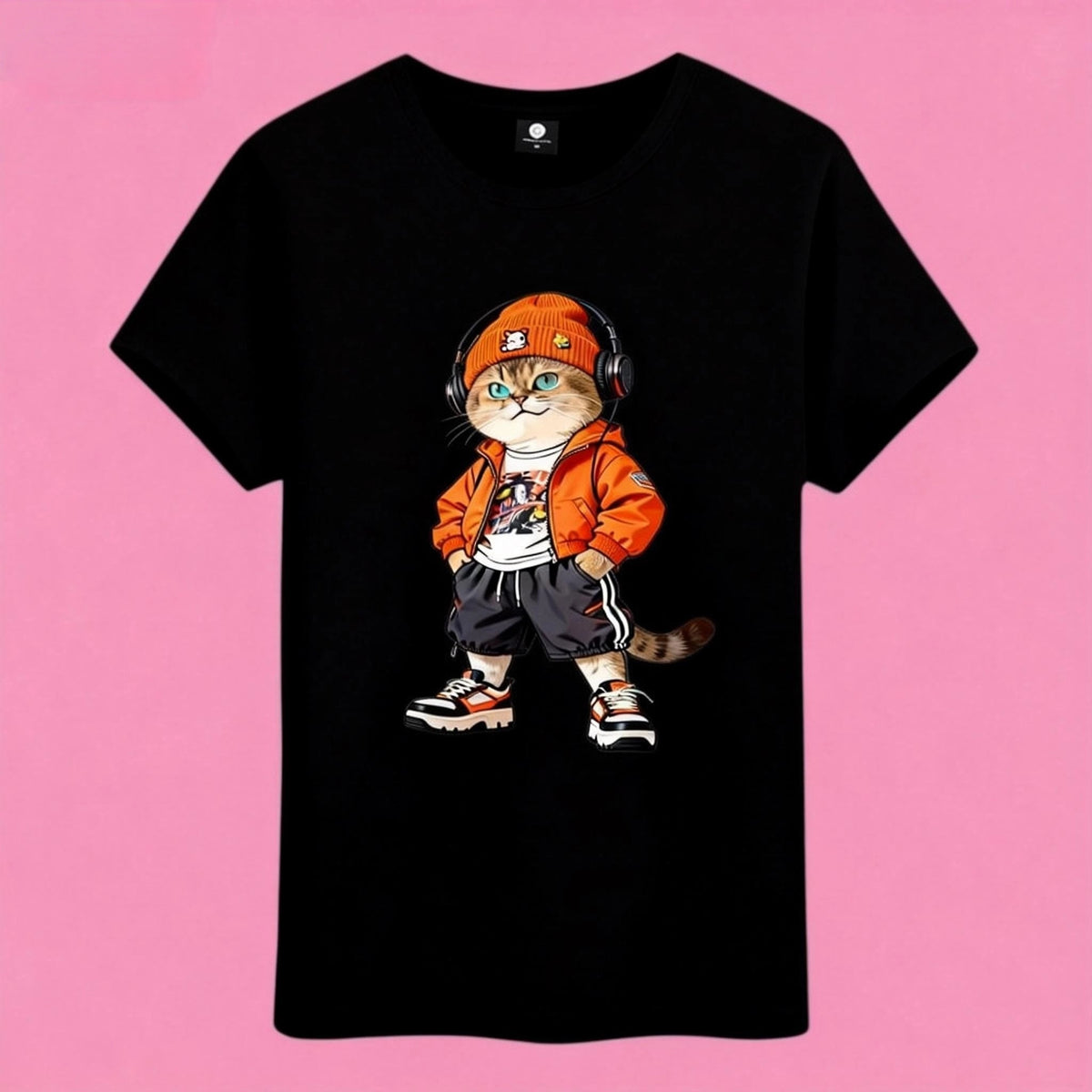 sunny-tshirt-cat-hip-hop-black-front